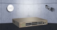 TENDA TEF1126P-24-250W 24port 250w 10/100 FULL PoE / 2x1000 1X SFP Yönetilemez Switch RackMount
